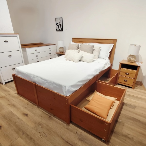 Cama Beauty Con Cajones 140×190 Amendoa 84 Linea Funcional - Imagen 2