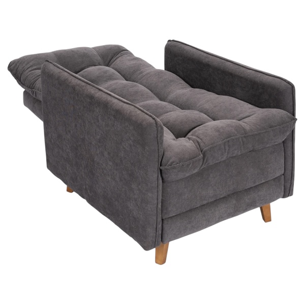 Poltrona Reclinable con Puff Montreal Gris - Imagen 3