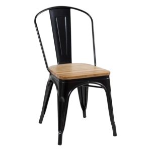 Silla asiento de Madera Tolix Negro