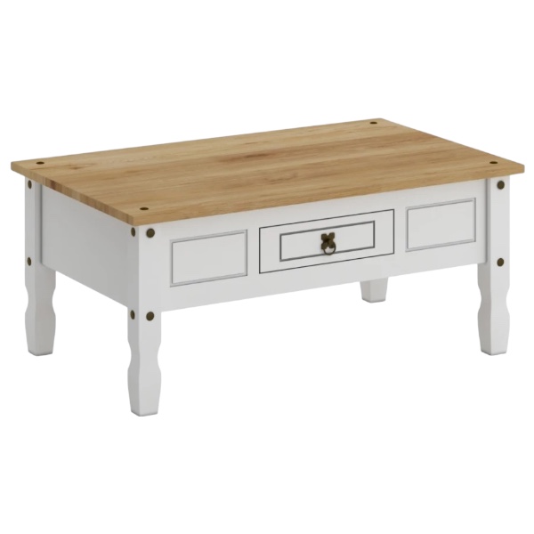 Mesa De Centro 1 Cajon Linea Mexicana - MEX070 blanco