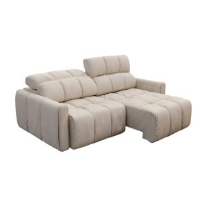 Sofá De Cuero 3 Cuerpos Masom Beige