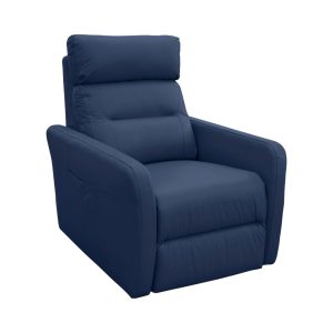Poltrona Reclinable Eléctrica 100% Cuero Virgina - Azul