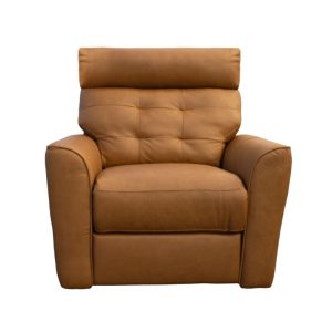 Poltrona Reclinable Eléctrica 100% Cuero Aurora - Marrón
