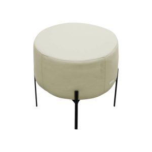 Puff 100% Cuero Mia Beige