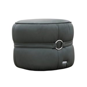 Puff 100% Cuero Ava Gris