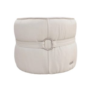 Puff 100% Cuero Ava Beige