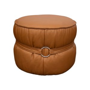 Puff 100% Cuero Ava Naranja