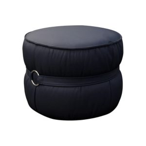 Puff 100% Cuero Ava Negro