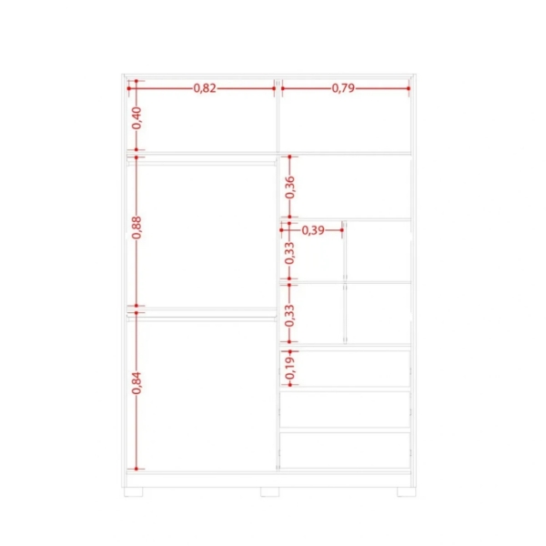 Ropero 2 Puertas Con Espejo Frizatto - Imagen 4