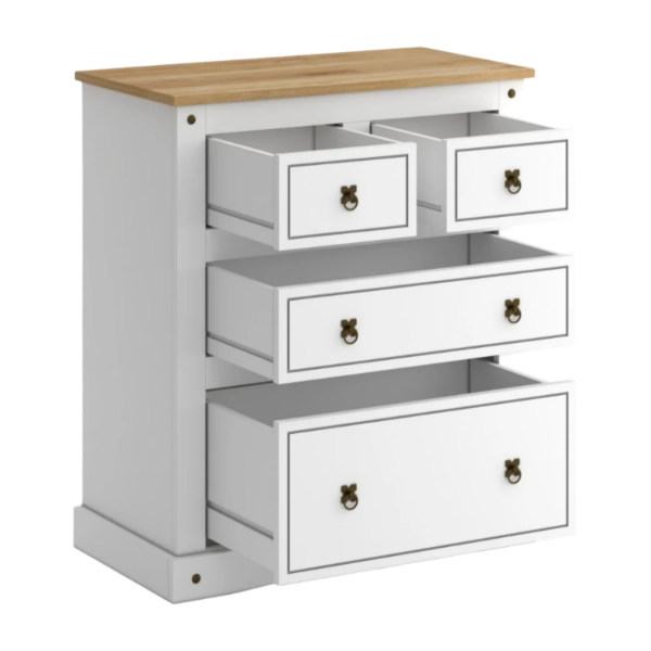 Cómoda 4 Cajones Línea Mexicana MEX028 Blanco - Imagen 2