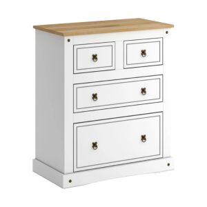 Cómoda 4 Cajones Línea Mexicana MEX028 Blanco