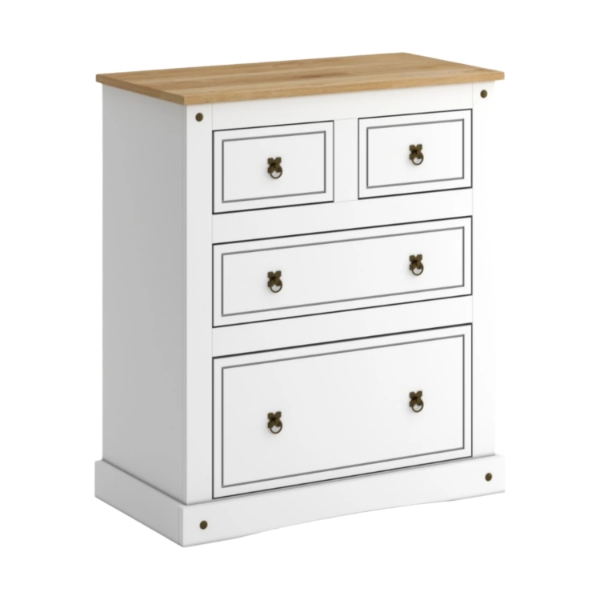 Cómoda 4 Cajones Línea Mexicana MEX028 Blanco