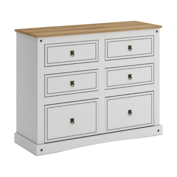 Comoda 6 Cajones Linea Mexicana MEX029 Blanco
