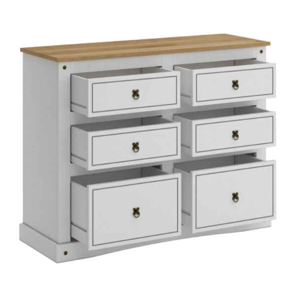 Comoda 6 Cajones Linea Mexicana MEX029 Blanco - Imagen 2