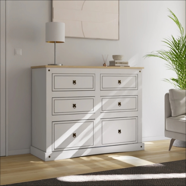 Comoda 6 Cajones Linea Mexicana MEX029 Blanco - Imagen 3