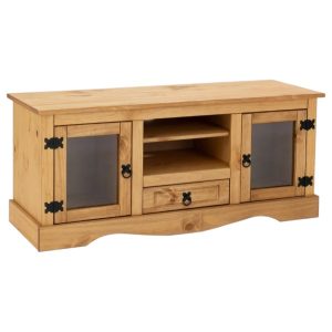 Rack Natural 1.20 2 Puertas de Vidrio Mex057Na