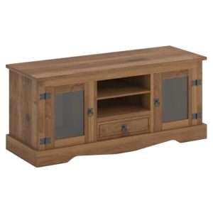 Rack Nogal 1.20 2 Puertas de Vidrio Mex057No