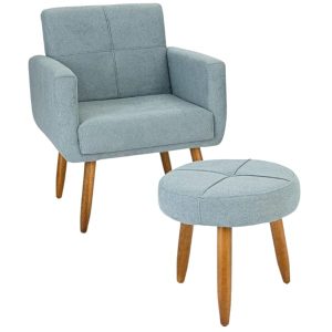 Butaca Havana + Puff Celeste