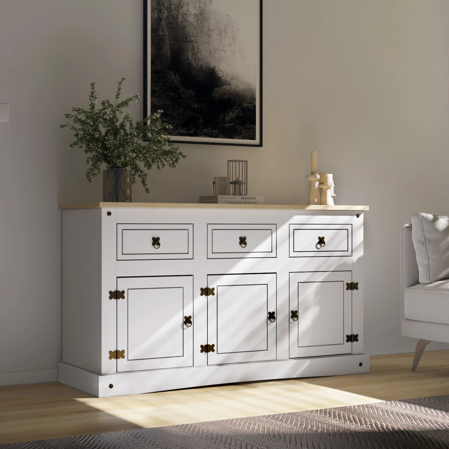 Aparador 3+3 Linea Mexicana MEX011 Blanco - Imagen 2