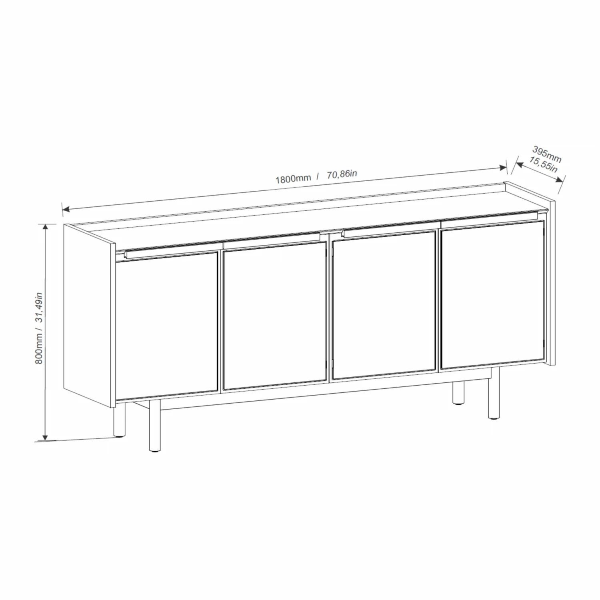 Aparador Dune 1.8 Off White / Nature 70233 - Imagen 3