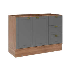 Bajo Mesada Americana 120cm S/Tapa Nogal/Titanio 260831960