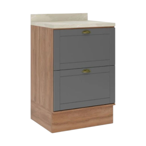 Bajo Mesada 2 Cajones 60cm Americana Gris 261031980