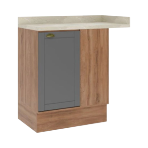 Bajo Mesada Esquinero Americana Nogal/Titanio 261131980