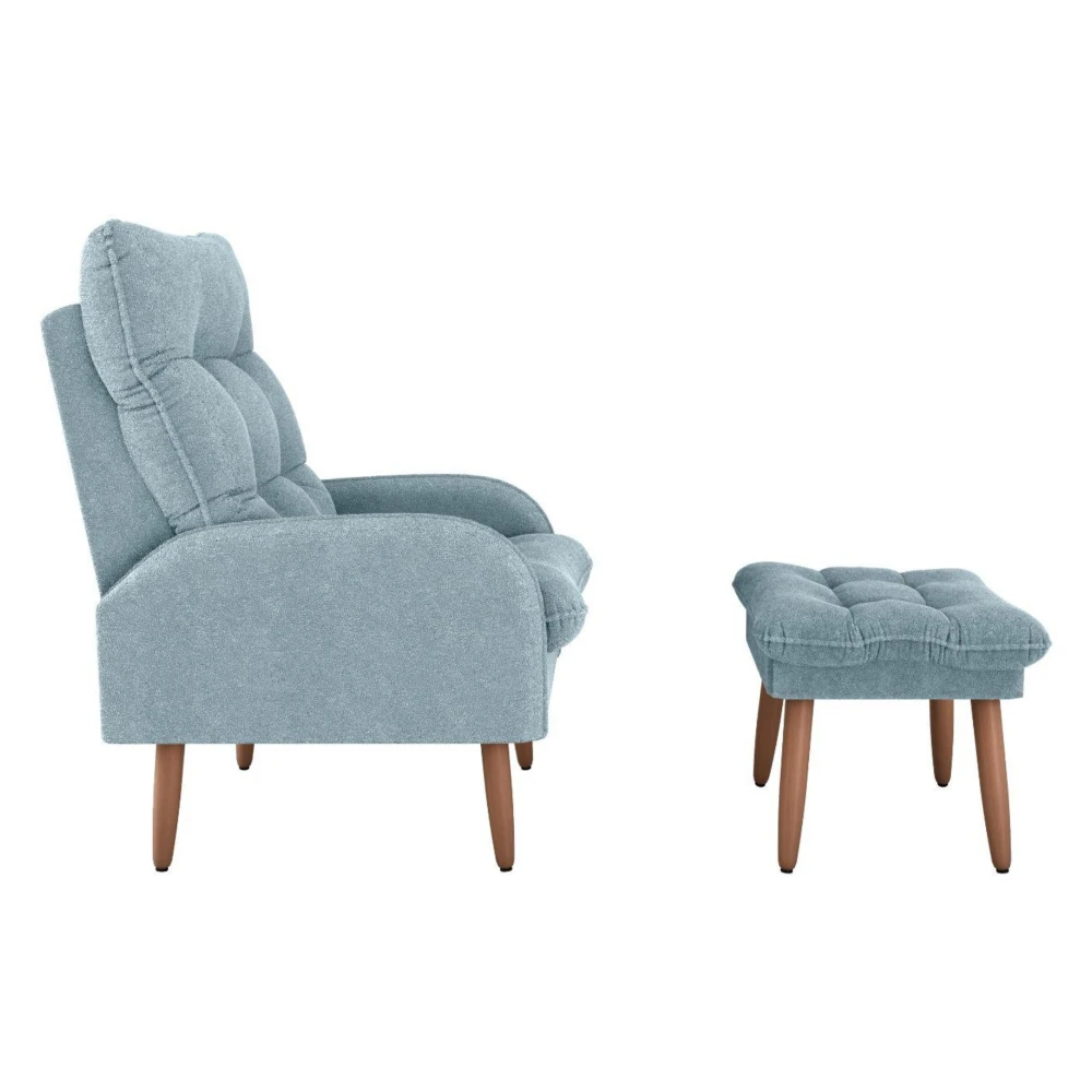 Poltrona + Puff Nantes Celeste - Imagen 3