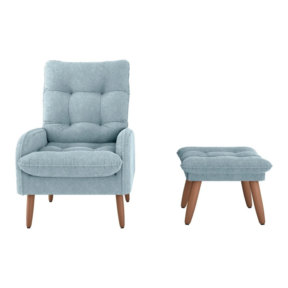 Poltrona + Puff Nantes Celeste - Imagen 4