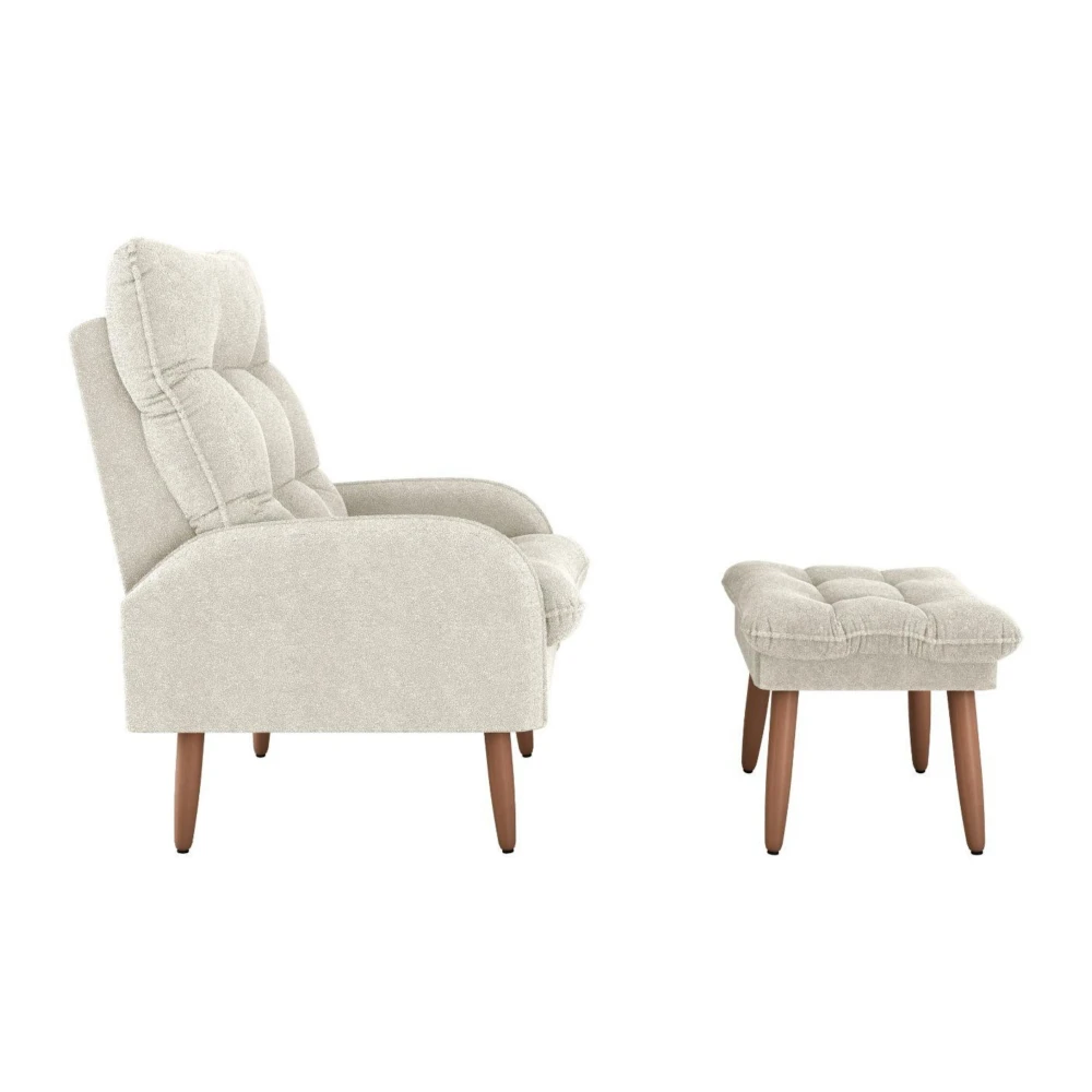 Poltrona + Puff Nantes Beige - Imagen 4