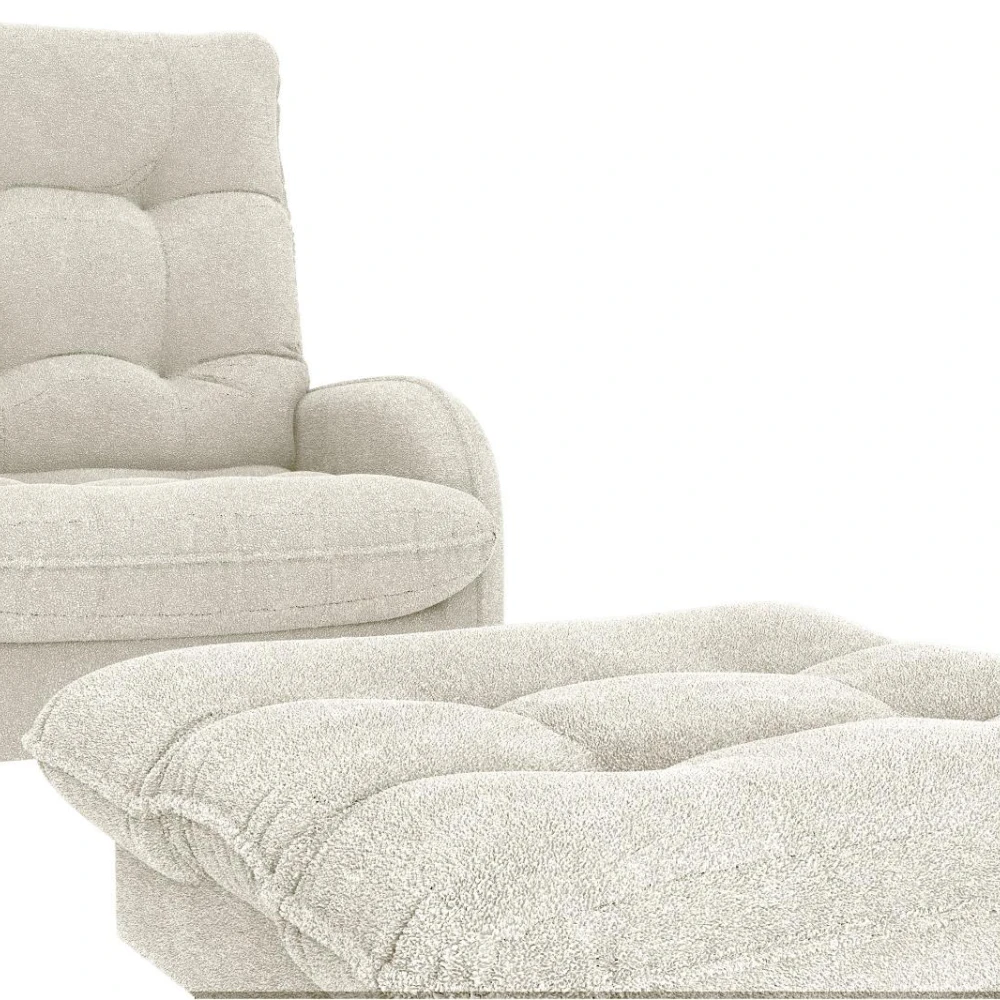 Poltrona + Puff Nantes Beige - Imagen 2