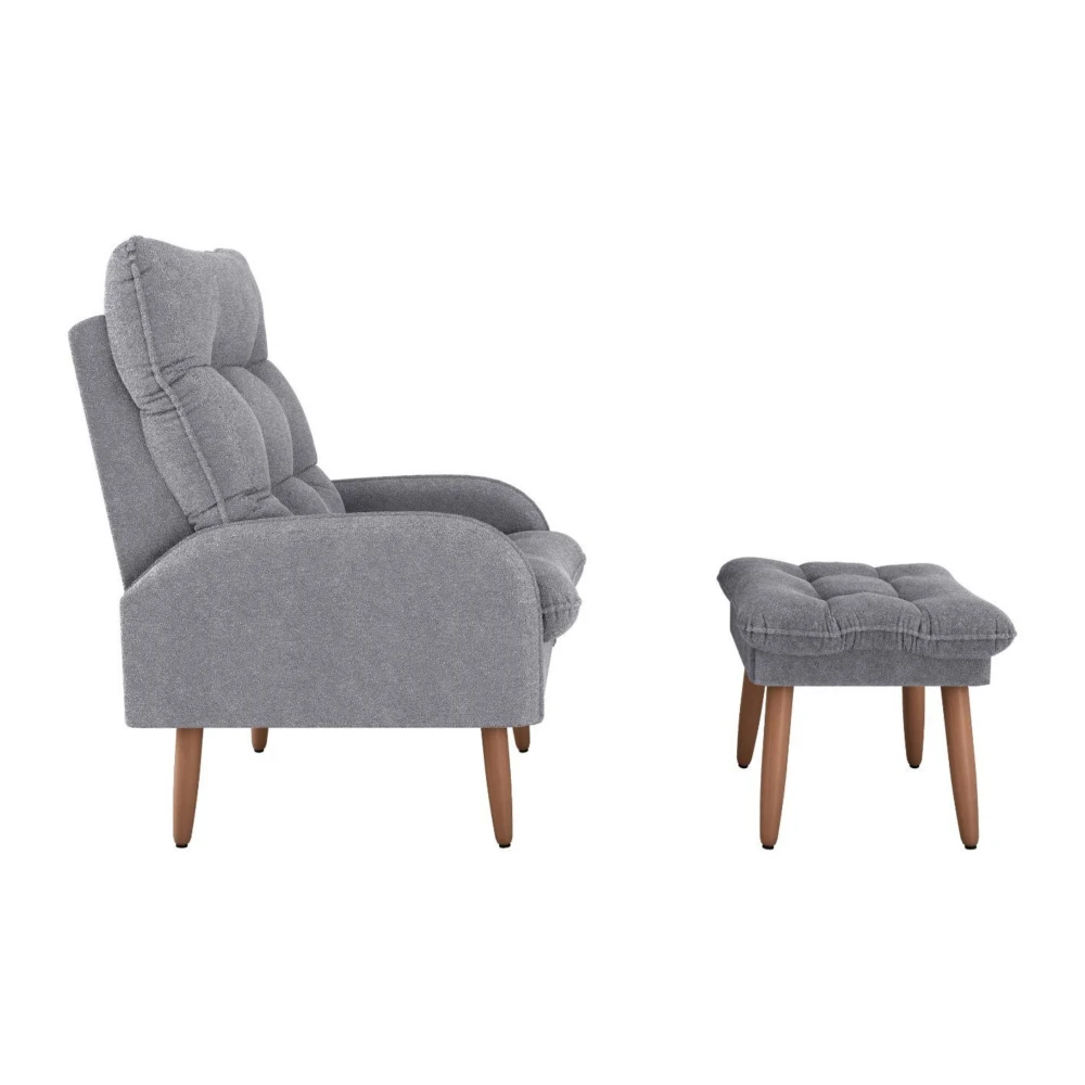 Poltrona + Puff Nantes Gris - Imagen 3