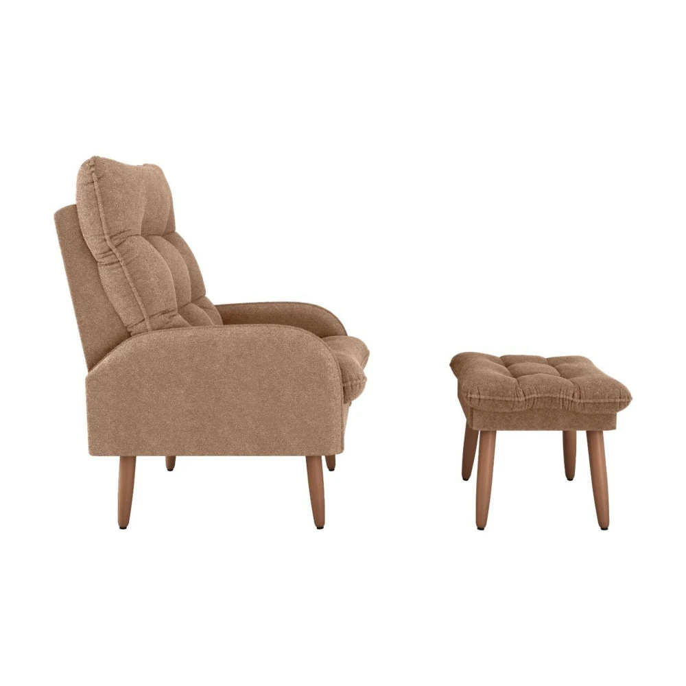 Poltrona + Puff Nantes Marrón - Imagen 3