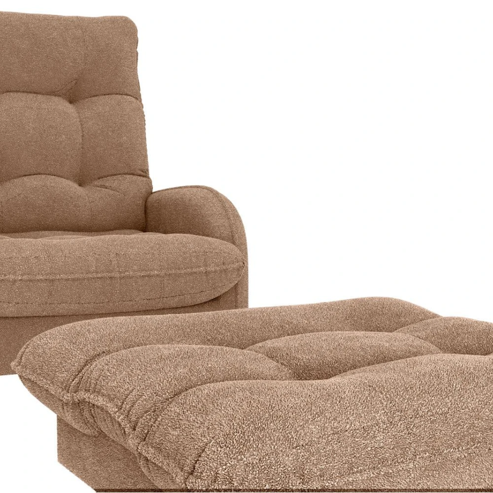 Poltrona + Puff Nantes Marrón - Imagen 2