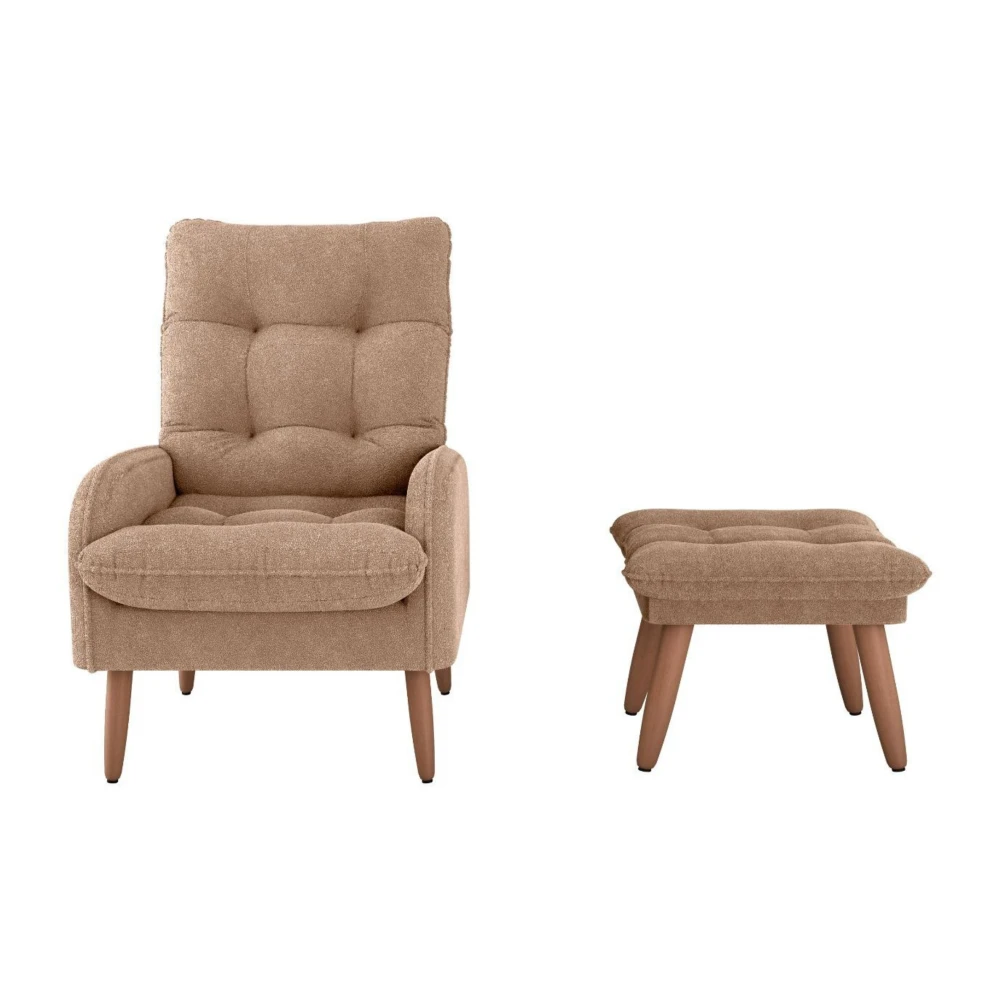 Poltrona + Puff Nantes Marrón - Imagen 4