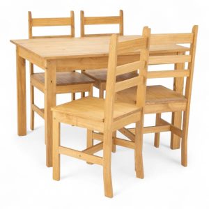 Juego De Comedor 4 Sillas Lucia Linea Mexicana MEX073 Natural