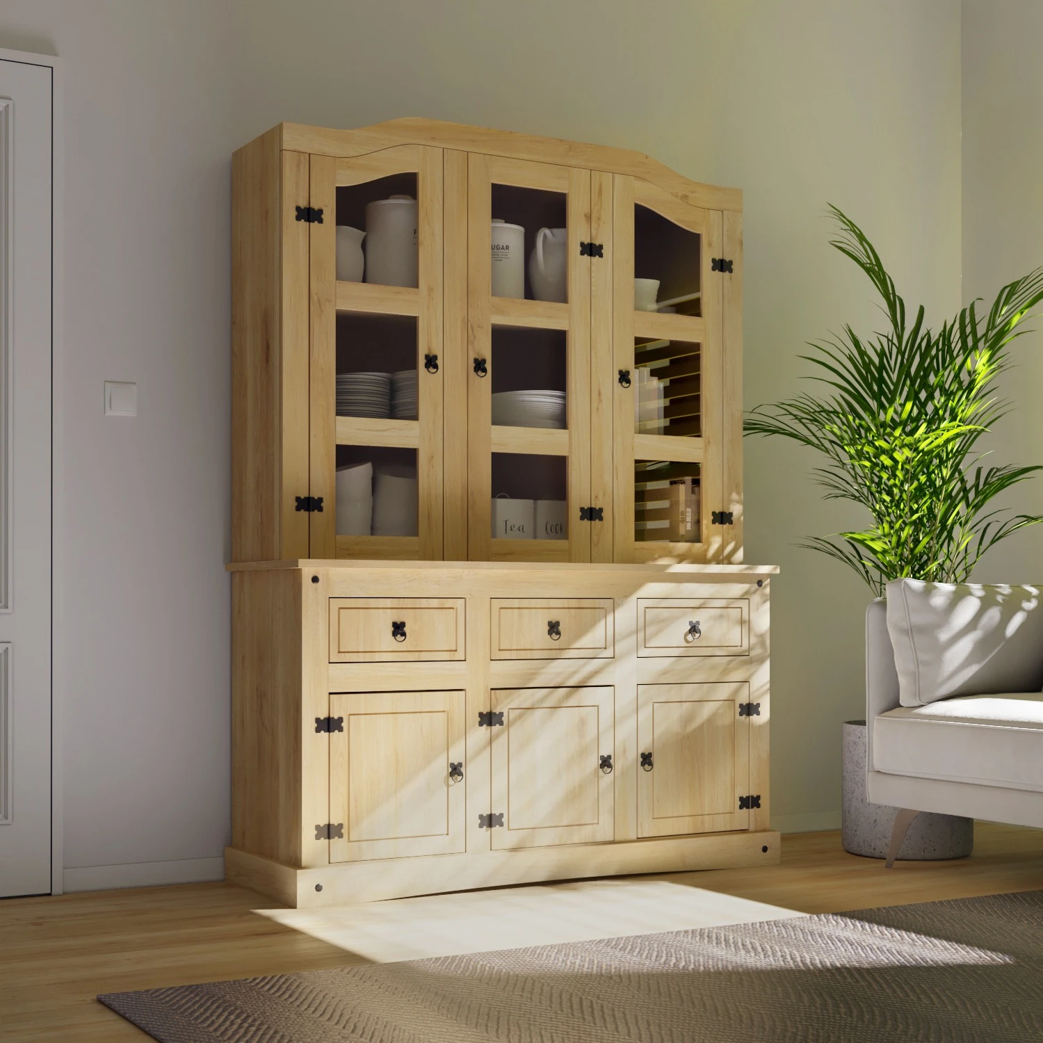 Modular Cristalero 6P+3C Linea Mexicana MEX009 Natural - Imagen 3