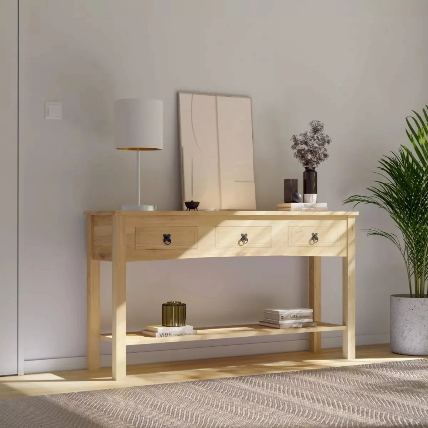 Aparador 3 Cajones Línea Mexicana MEX013 natural - Imagen 2