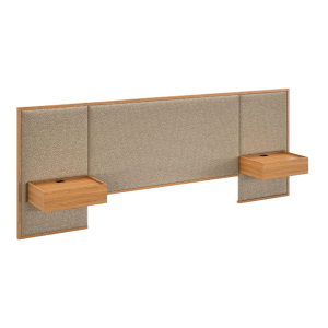 Respaldo 2 Plazas Moderna Con Mesas De Luz Marrón